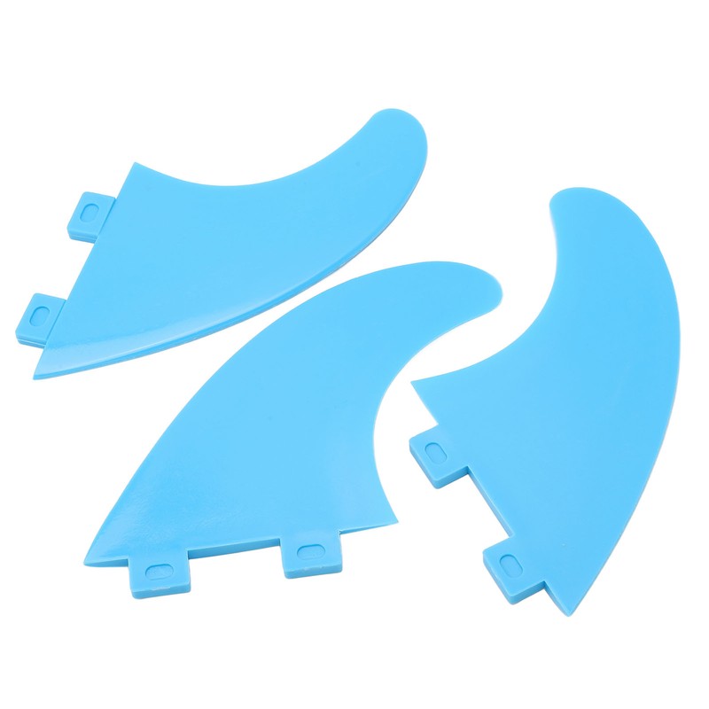 3Pcs Surfboard Fins Nylon Plastic Blue Thruster Fin Surfing Board