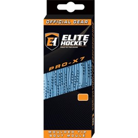 (270cm , Columbia Blue) - Elite Hockey PRO-X7 Wide Moulded Tip Cotton Hockey Skate Laces (Colour, Size Choice)