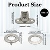 10 Sets Turn Button Fastener Kit with Eyelet Bases, Marine