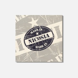 Unbranded Made In Nicosia Grunge Travel 4'' X 4'' Square Wooden Coaster