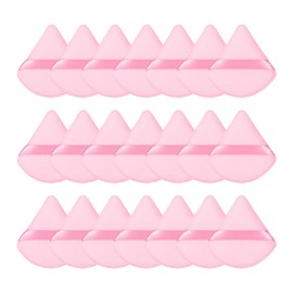 LannuMet 20 Pcs Soft Triangle Powder Puff Velour Makeup Powder Puff Sponge Loose Powder Puffs Makeup Tool,Pink