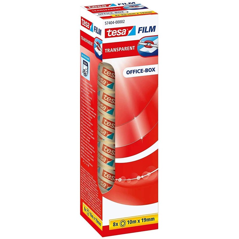 tesa tesa transparent, Office-Box 10m x 19mm (2x 8 Rollen)