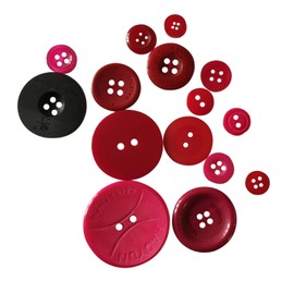Trimmen Shop Round Resin Buttons 2 & 4 Holes Assorted Mixed Colours and Sizes for Sewing Crafts, Handmade Kids Decoration, DIY Project, 100g, Mixed Red