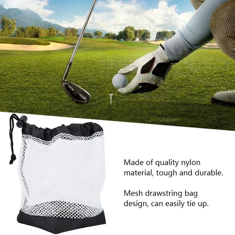 Broco Golf Ball Bag,Nylon Mesh Drawstring Pouch 36 Balls Holder