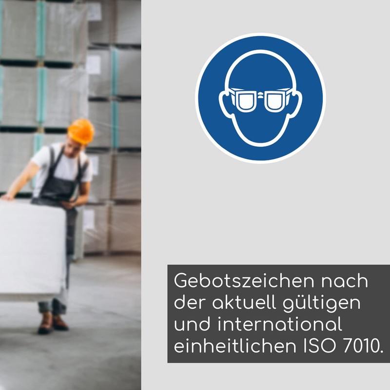 Hin731 Eye Protection Sticker Diameter 20 cm ISO 7010 M004