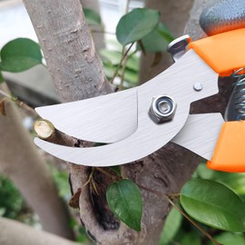 Gardening Shears High Strength Steel Sharp, Ergonomic Handle Pruning Shears for Gardening, Lightweight Garden Scissors for Women, 1-inch Cut Capacity Rust Resistant for Plants Bonsai (Orange)