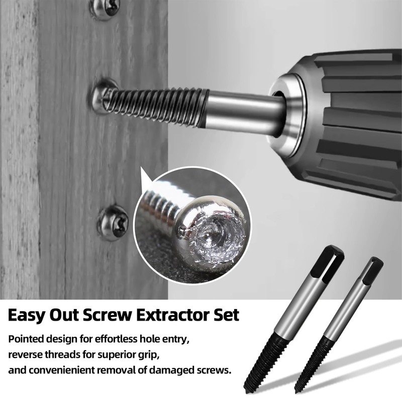 Senbos 6 Pcs Spiral Screw Extractor Set, Easy Out Broken
