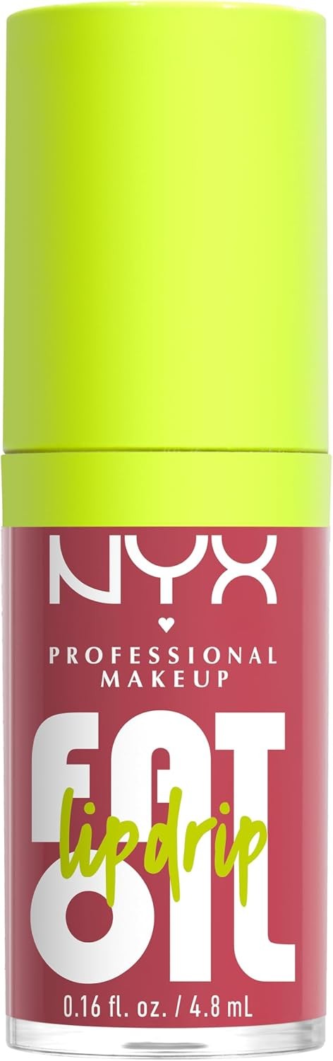NYX PROFESSIONAL MAKEUP Fat Oil Lip Drip Gloss Tono Scrollin, 4.8ml - Brillo labial efecto jugoso hasta por 12H, infusionado con aceite de aguacate,