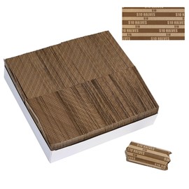 L LIKED 1000 Pcs Tubular Coin Wrappers, Half Dollar Coins, 10 Flat Striped Coin Wrappers, Pop-Open Wrappers - Half Dollar