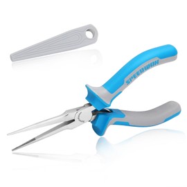 SPEEDWOX Fine Tips Needle Nose Pliers for Jewelry Making Long Nose Fishing Pliers with Serrated Jaw Thin Needle Nose Pliers Long Needle Nose Pliers with Protective Cover for Wire Looping Beading