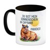 Capybara mit Sonnenbrille Kaffeebecher in schwarz Mein Sonnenschein Lustige Tasse