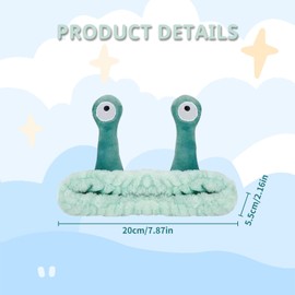 Snail Skincare Headband,Makeup Headband for Washing Face, Spa Headbands for Girls, Make Up Hair HeadbandsAccessories for Women,Cute Fluffy Beauty Head Band,for Wash Face Shower Exercise Yoga Hairband