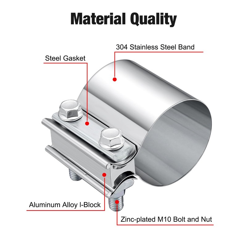 EVIL ENERGY 3.5 Inch Exhaust Clamp,3 1/2" Butt Joint Band