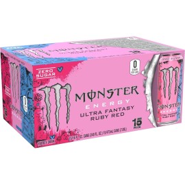 Unbranded Ultra Fantasy Ruby Red Sugar Free Energy Drink 16 Ounce Pack of 15