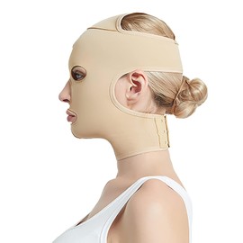Ymiko Mascarilla de Estiramiento Facial, Mascarilla Adelgazante Facial Línea V Mejilla Barbilla Cinturón Adelgazante Color de Piel Moldeadora de Rostro para Mujeres (M)