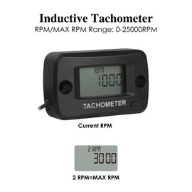 NInE-ROnG NR-HM019J Digital Tachometer LCD Waterproof Gasoline Engine Inductive Tachometer for Paramotors,Chainsaws,Generators,Mowesr,Model Boats