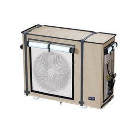 NGB Mini Split Cover, 29.1x 11.8x 21.7 Inch Air Conditioning Condensing HVAC Outdoor Unit Cover, Waterproof, Windproof, Snowproof, For All Seasons, Khaki Color.
