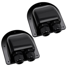 VooGenzek Pack of 2 Solar Roof Guide, 2-Way Waterproof ABS Caravan Cable Grommet, for 6-12 mm Cable for Solar System, Motorhome, Caravan, Boat, Satellite System and Air Conditioning (Black)