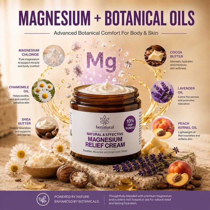 Benatural Essentials All Natural Magnesium Relief Cream 100g | Soothes