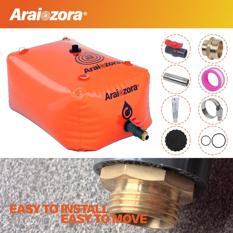 AraiozoraFoldable Water Bladder Tank,240 Gal/1000L Portable Large Capacity Soft Water