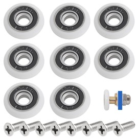 WeddHuis Pack of 8 Rollers for Shower Cubicles, Shower Cubicles, Sliding Doors, with Screws for Shower Door (23 mm)