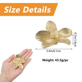 MOROBOR 4pcs Solid Brass Knobs Flower Shape Dresser Knobs Petal Drawer Knobs Kitchen Handle for Cabinet Dresser Door Pulls Gold Furniture Decoration Pulls (Gold)