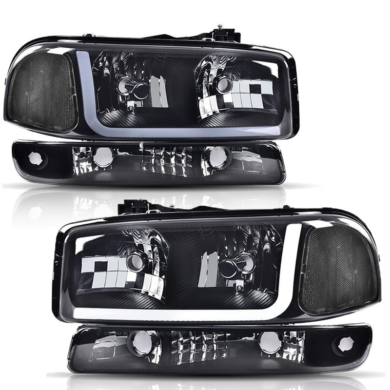 PIT66 LED DRL BAR Headlights Assembly, Compatible with 1999-2006 GMC
