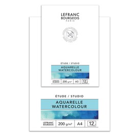 Lefranc Bourgeois Studio Carta Acquarello 200 g - Blocco A4-12 Fogli