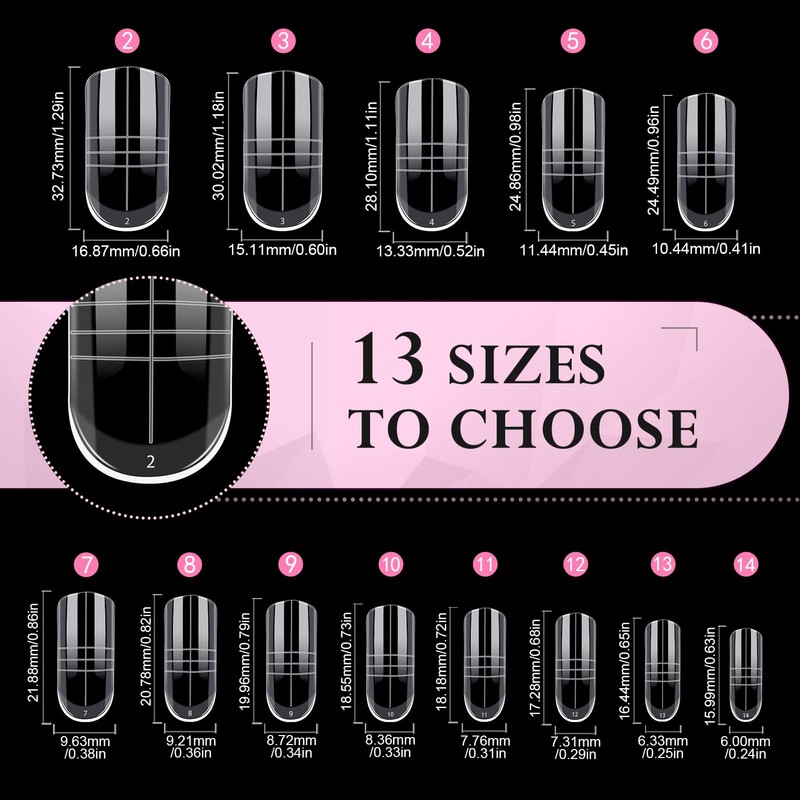 Kiiwah 130 Pcs Toes Nail Forms for Polygel, Reusable Square