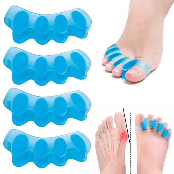 Gel Toe Separator, Gel Toe Stretchers, Toe Spacers, for Relaxing Toes, Bunion Relief, Hammer Toe, Prevent Toe Overlap for Women ＆ Men 2Pairs