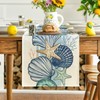 Bazasa Table Runner Washable Tablecloth Starfish Shells Table Runner Modern