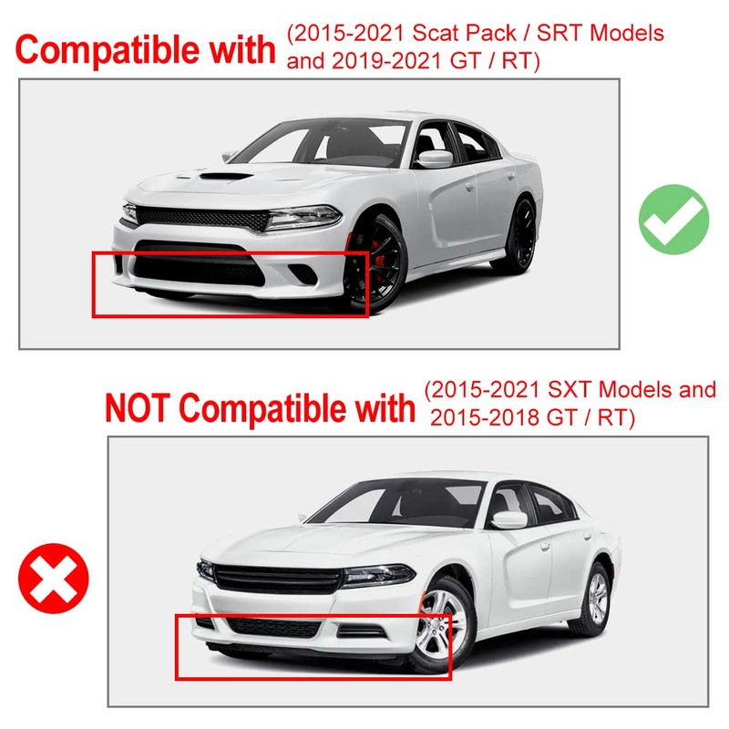 JDMON Front Bumper Lip Splitter Protector Compatible with Dodge Charger