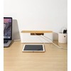 BUYSK ABS Cord Organizer Box with Wooden Lid, Cable Management