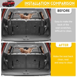JTYZSM Backrest Mat for 2024 2025 Hyundai Santa FE Cargo Liner (3rd Row Seats) All Weather Rear Seat Back Protector Mat for 24+ Hyundai Santa FE Accessories