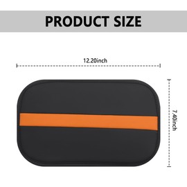 wedfish Leather Car Center Console Cover,Striped Patchwork Car Armrest Cover for Protecting Car Armrest Box & Car Decorations,Universal Car Accessories Interior Fits Cars,SUVs,Trucks (Black/Orange)
