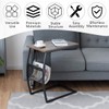 Tangkula Sofa Side End Table, C Table Snack Table with