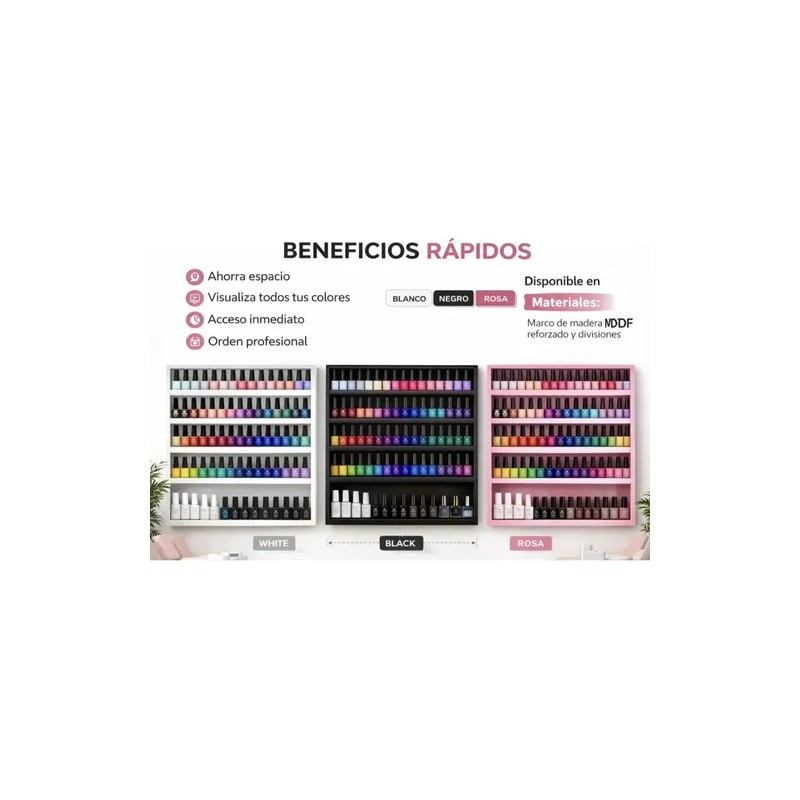 Esmaltero Exhibidor Maquillaje Multiusos Reforzado Con Tapa.