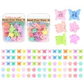 80Pcs Mini Hair Clips Small Flower and Butterfly Hair Clips Baby Hair Clips for Girls Toddler Women Mini Claw Clips Tiny Cute Hair Clips Hair Accessories for Girls