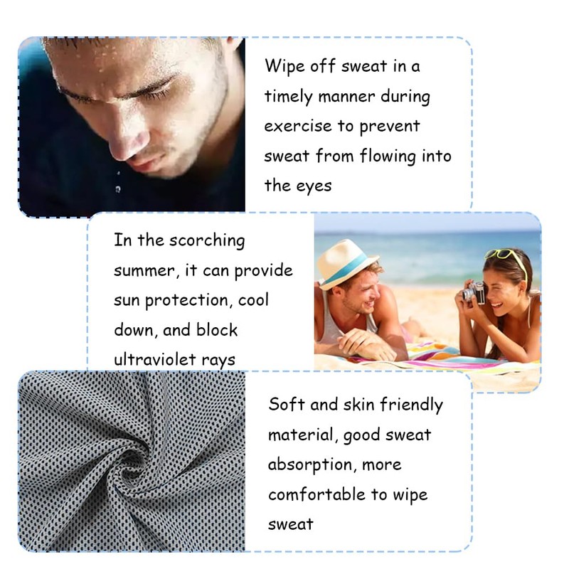 2 Pcs Cooling Hooded Towel, UV Sun Protection Cooling Towel