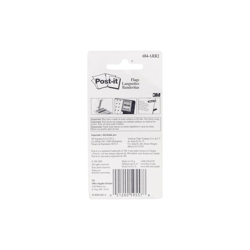 3M Post It Mini Banderitas Flechas Resaltadoras Hojas