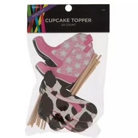 Show-Offs Cowgirl Boots and Hats Cupcake Topper - Decorate 24 Party Cupcakes with Colorful Picks, 2339026