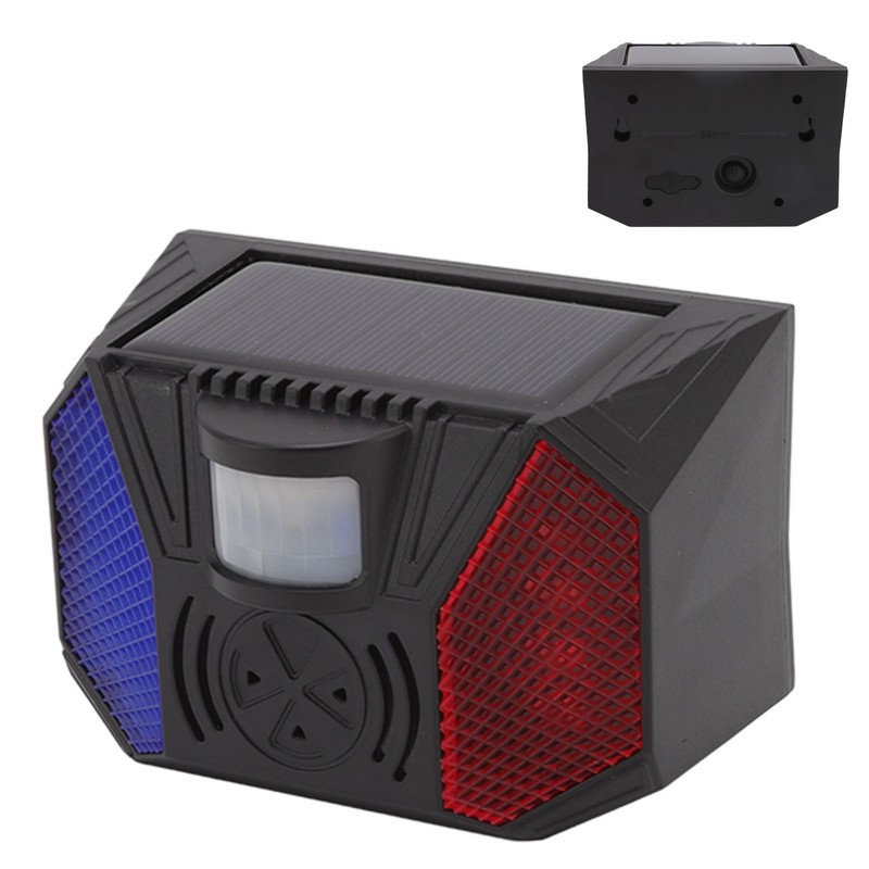 Solar Security Alarm Siren with Remote Control USB Cable Yard