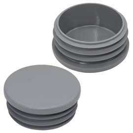 SKIR'CO Pack of 10 Round Pipe Inserts 2 Inch Fence Post Plugs Grey Plastic Pipe End Caps Pipe Plugs Grey RAL 7040