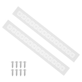 PATIKIL 16 x 2 Inch Door Air Vent Cover, 2 Pcs Heavy Duty Aluminum Grille Ventilation Cover Louvered with Mounting Screws for Cabinet Wardrobe Door, White