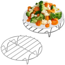 GSlife Instant Pot Steamer Rack - Stainless Steel Instant Pot Accessories, 2 Pack Steam Rack for 6, 8 Qt Pressure Cooker, Cooking Cooling Steaming Baking Rack 8''
