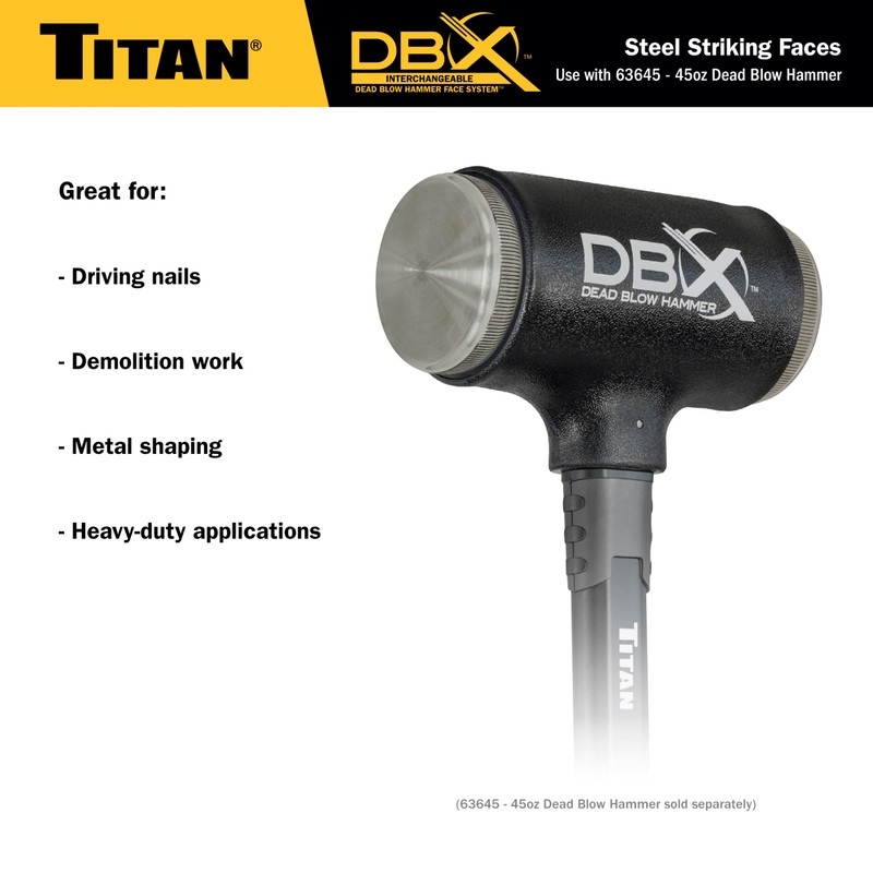 Titan DBX 63642 Interchangeable Steel Striking Faces for DBX 45oz