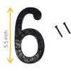 WIGANO 5.5"Hotel House Door Numbers Cast Iron Black (6 (Six))