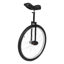 SHONFYVS 24In Unicycle Fitness Bicycle Training Balance Bike Adjustable Height Exercise Cycle Thickened Steel Frame&Wheel Rim for Office Workers Students Cycling Enthusiasts Above 5.74ft (Black)