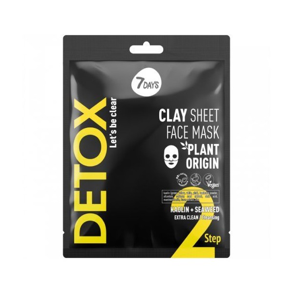 7Days Clay Sheet Face Mask Detox Step 2, 25gr