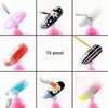 Cheerhom 15 Pezzi Pennelli Unghie Gel, Nail Art Pennelli per